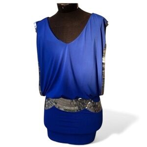 BEBE NWT blue cocktail dress party dress holiday dress